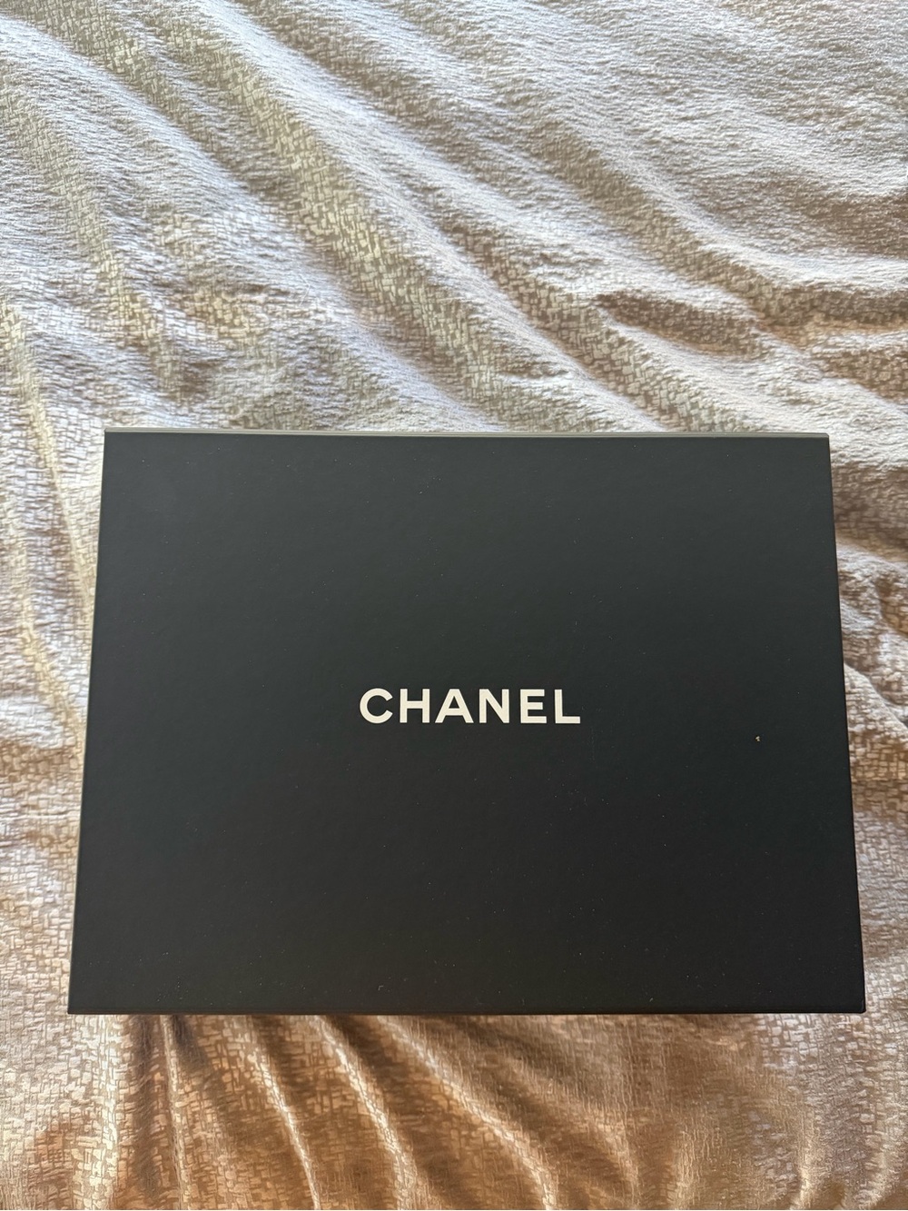Chanel magnetic Bag Box with tissue Paper and Ties.
